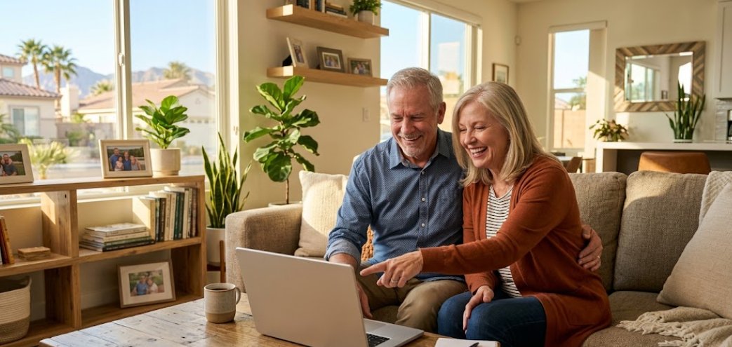 Retired couple in Las Vegas reviewing part-time job options to supplement Social Security income in 2026